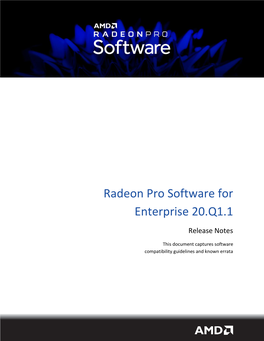 Radeon Pro Software for Enterprise 20.Q1.1