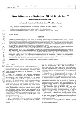 New Water Masers in Seyfert and FIR Bright Galaxies. IV. Interferometric