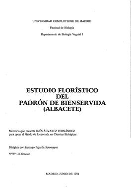 ESTUDIO FLOIDSTICO DEL Padron DE BIENSERVIDA (ALBACETE)