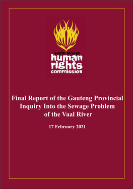 The Vaal River Inquiry Provisional Report