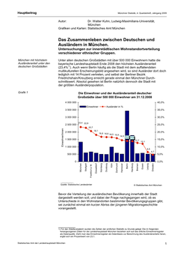 Das Zusammenleben Zwischen Deutschen Und Ausländern in München