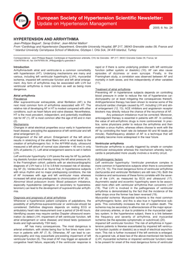 Hypertension and Arrhythmia