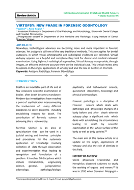 New Phase in Forensic Odontology