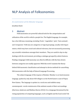 NLP Analysis of Folksonomies