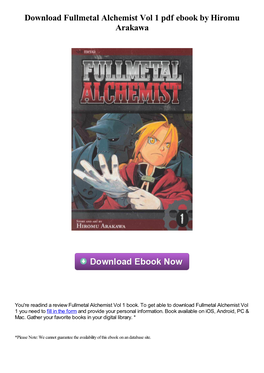 Download Fullmetal Alchemist Vol 1 Pdf Book by Hiromu Arakawa