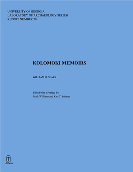 Kolomoki Memoirs