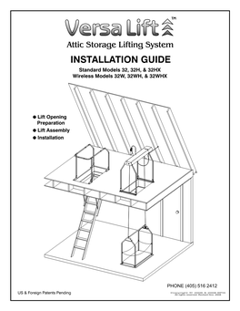 INSTALLATION GUIDE Standard Models 32, 32H, & 32HX Wireless Models 32W, 32WH, & 32WHX