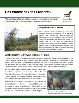 Oak Woodlands and Chaparral