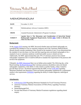 Discussion and Consideration of Intra-Oral Dental Radiographic