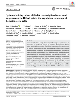 Systematic Integration of GATA Transcription Factors and Epigenomes Via IDEAS Paints the Regulatory Landscape of Hematopoietic Cells