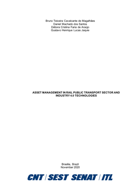 Asset Management in Rail Public Transport Sector and Industry 4.0 Technologies