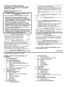 Baricitinib) Tablets, for Oral Use 5.5) Initial U.S