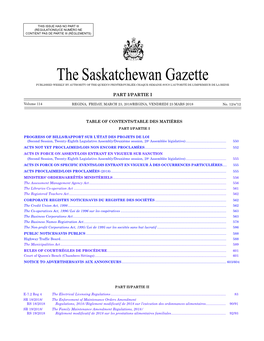 Gazette Part I, March 23, 2018