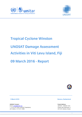 Tropical Cyclone Winston UNOSAT Damage Assessment Activities In