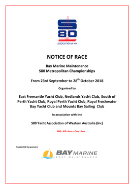 Notice of Race