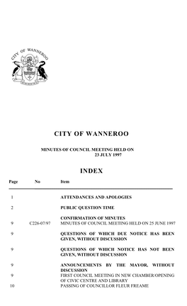 Minutes of Council Meeting Held on 23 July 1997