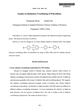 Studies on Radiation Crosslinking of Polysulfone