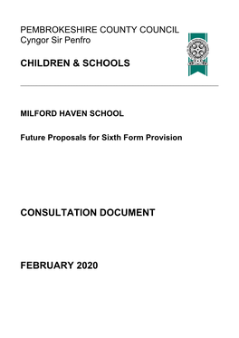 Children & Schools Consultation Document