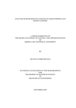 Analysis of Regenerative Cooling in Liquid Propellant Rocket Engines