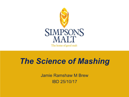 The Science of Mashing by Jamie Ramshaw