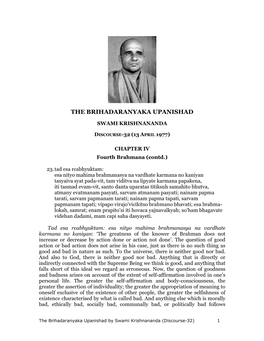 The Brihadaranyaka Upanishad