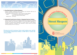 Social Welfare Support Service for Street Sleepers