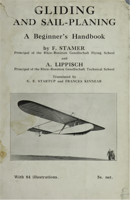 GLIDING and SAIL-PLANING a Beginner's Handbook