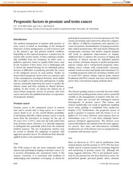 Prognostic Factors in Prostate and Testis Cancer J.P