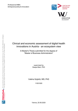 Clinical and Economical Assessment of Digital Health Innovations in Austria