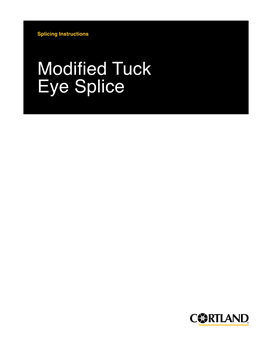 Modified Tuck Eye Splice Introduction