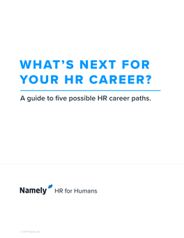 What's Next for Your Hr Career?