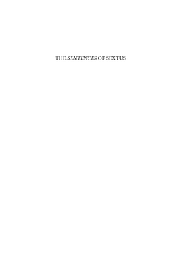 THE SENTENCES of SEXTUS Wisdom Literature from the Ancient World