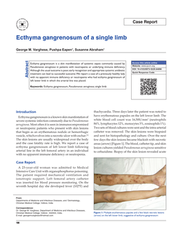 Ecthyma Gangrenosum of a Single Limb