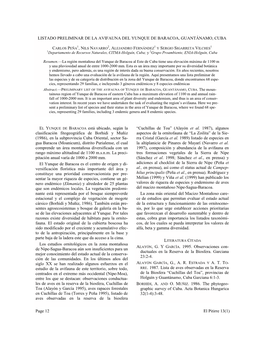 Page 12 El Pitirre 13(1) BARACOA Está Ubicado, Según La Clasificación