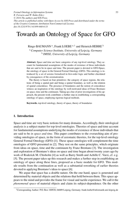Towards an Ontology of Space for GFO