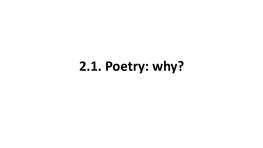 Poetry: Why? Even Though a Poem May Be Short, Most of the Time You Can’T Read It Fast