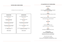 St Valentine's Day Tasting Menu