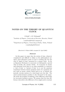 Notes on the Theory of Quantum Clock