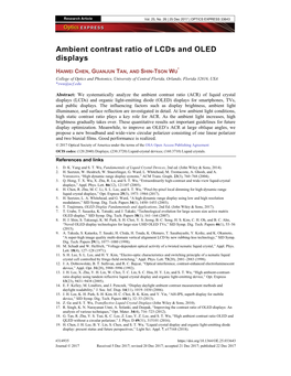 Ambient Contrast Ratio of Lcds and OLED Displays