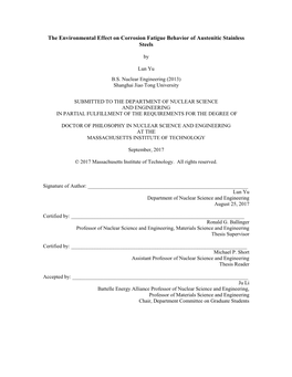 The Environmental Effect on Corrosion Fatigue Behavior of Austenitic Stainless Steels