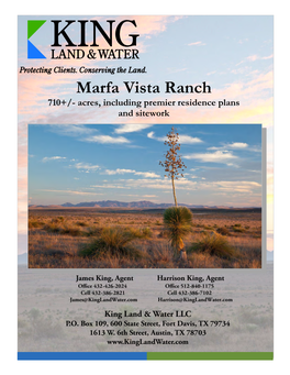 Marfa Vista Ranch 710+/- Acres, Including Premier Residence Plans and Sitework