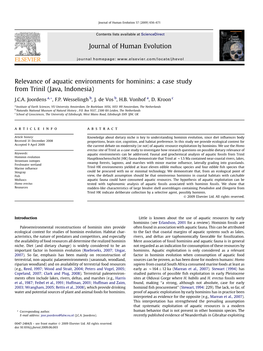 Relevance of Aquatic Environments for Hominins: a Case Study from Trinil (Java, Indonesia)