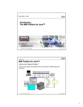 Introducing... the IBM Toolbox for Javatm