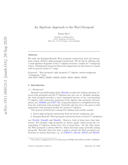 An Algebraic Approach to the Weyl Groupoid