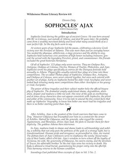 SOPHOCLES' AJAX, a Translation by Dennis Daly