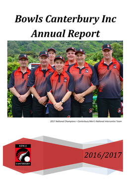 Bowls Canterbury Inc Annual Report