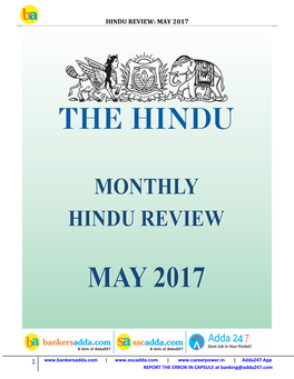 Hindu Review: May 2017