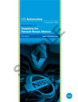 IHS Automotive Supplying the Oems Supplierbusiness Supplying the Renault-Nissan Alliance