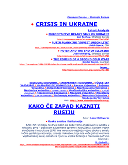 Crisis in Ukraine