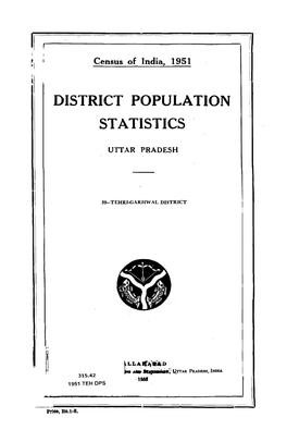 District Population Statistics, 39-Tehri-Garhwal, Uttar Pradesh